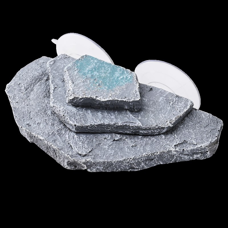 乌龟爬梯晒背台吸盘式悬浮石头片石平台深水龟高水U位浮岛造景用