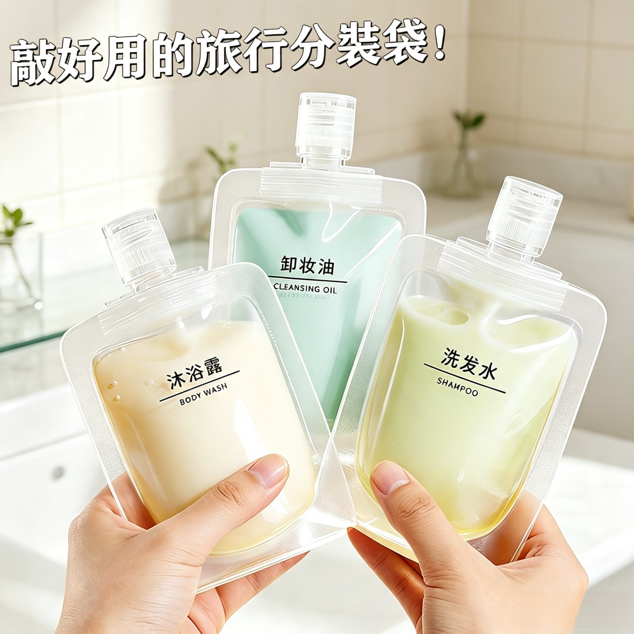 全网热销！旅行分装瓶沐浴品分装图片