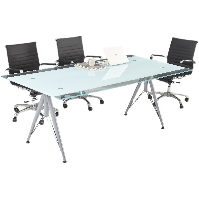 简约现代钢化玻璃会议桌办公桌条形会议接待桌简单职员培训桌
