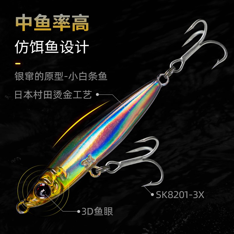 SK新款银窜铁板金属硬饵铁板路亚饵假饵翘嘴鳜鱼远投硬鱼饵