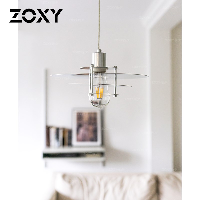 zoxy  PH餐厅吊灯中古银色不锈钢包豪斯吧台灯极简设计感网红灯具