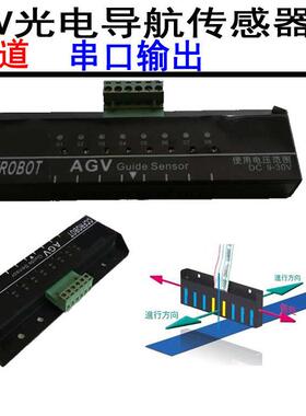AGV光电导航传感器8位串口输出支持RS485/Modbus型号CCF-G08-4M