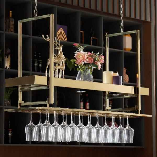 吧台吊架家用红酒杯悬挂家用置物架葡萄酒架倒挂高脚杯架轻奢酒架