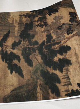 1:0.6 明代 周臣 香山九老图 真迹复制品53x106cm天津博物馆藏画