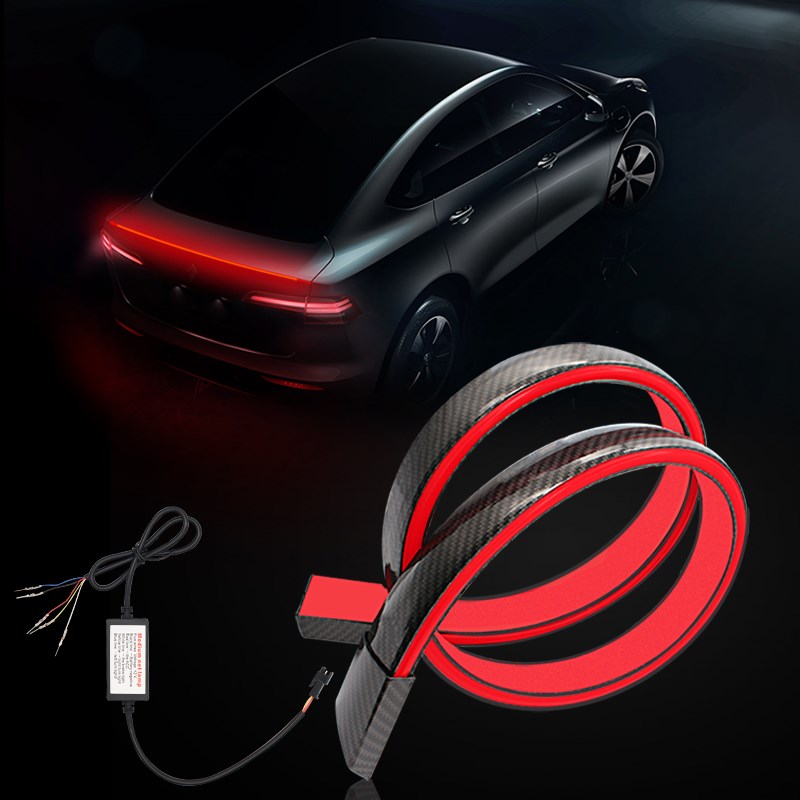 日产轩逸天籁蓝鸟改装饰汽车用品贯穿式尾翼流水转向流光灯条