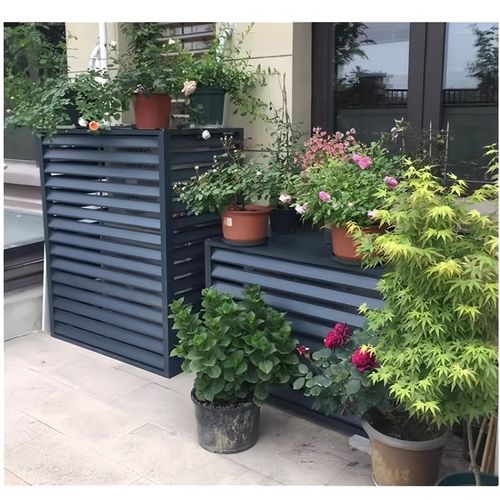 定制外墙装饰铝合金百叶窗格栅护栏围挡空调外机罩隔断百叶通风口