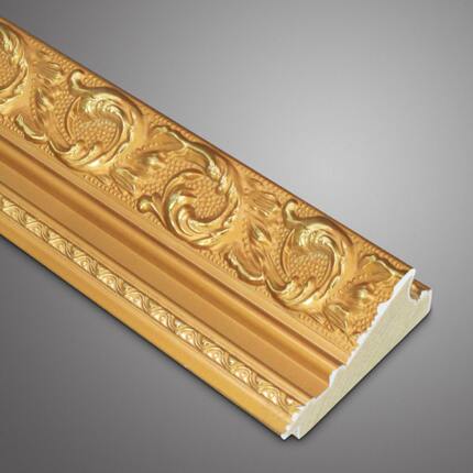 王斌相框线条 7-9cm欧式镜框线条电视墙实木线条框 3005亮金