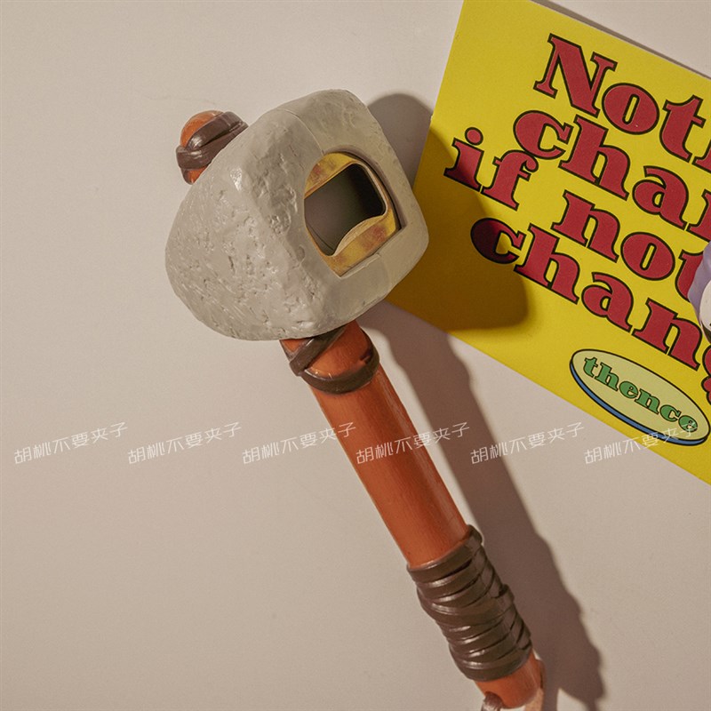 创意石器开瓶器冰箱贴磁贴个性原始人锤子启瓶器啤酒饮料起瓶器