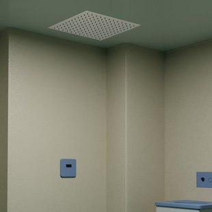 谈话室防撞硅胶感应淋浴器软包面板留置室洗手间顶喷花洒智能出水