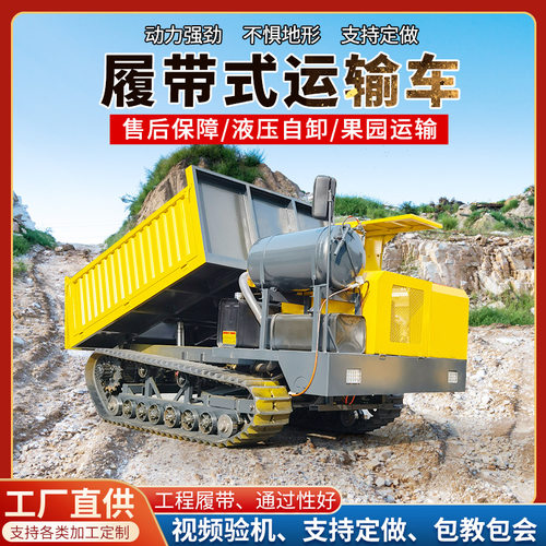 果园运输全地形履带运输车 多功能自卸爬山虎全地形履带运输车