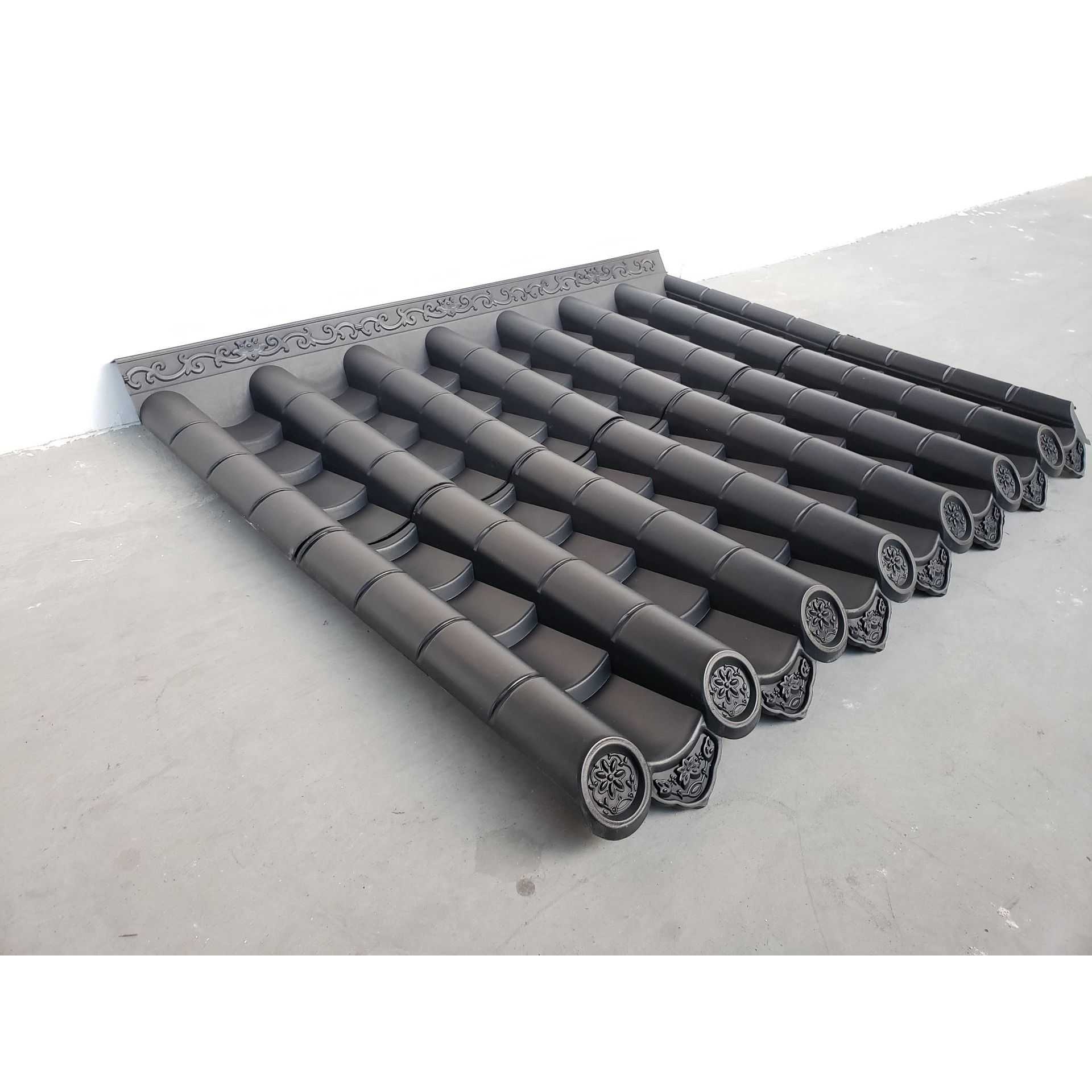 虹鑫建材一体瓦中式屋檐瓦 仿古滴水瓦   宣传栏仿古瓦 树脂瓦