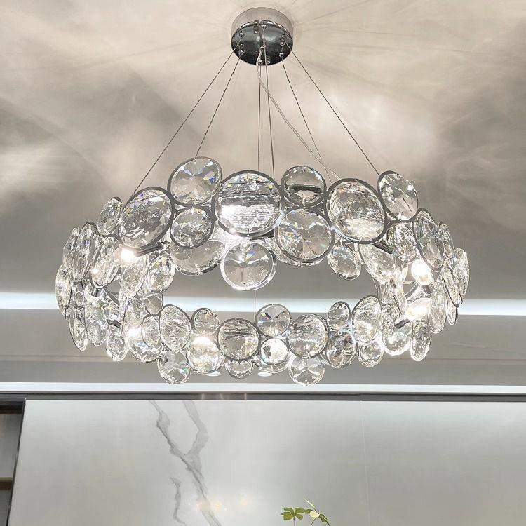 水晶吊灯后现代轻奢客厅灯大气餐厅灯创意泡泡圆形复式卧室灯