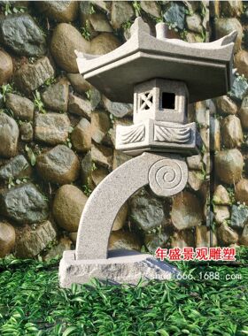 石灯笼青石仿古石灯日式户外庭院景观装饰摆件公园石雕灯塔厂家