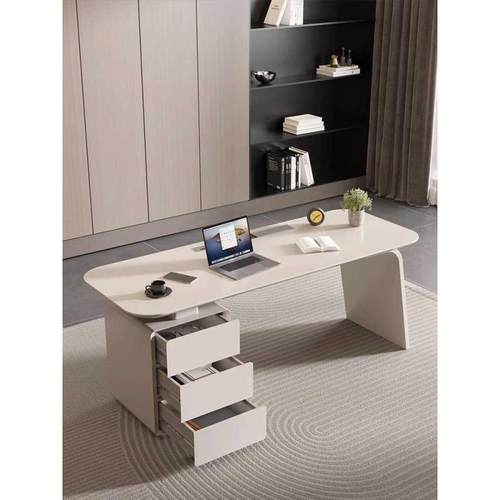 轻奢长方形极简书桌实木办公电脑桌写字台组合老板桌卧室简约现代