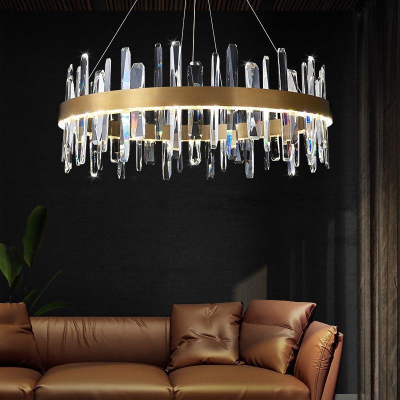 北欧后现代轻奢简约客厅水晶吊灯创意个性圆圈网红灯餐厅卧室灯具