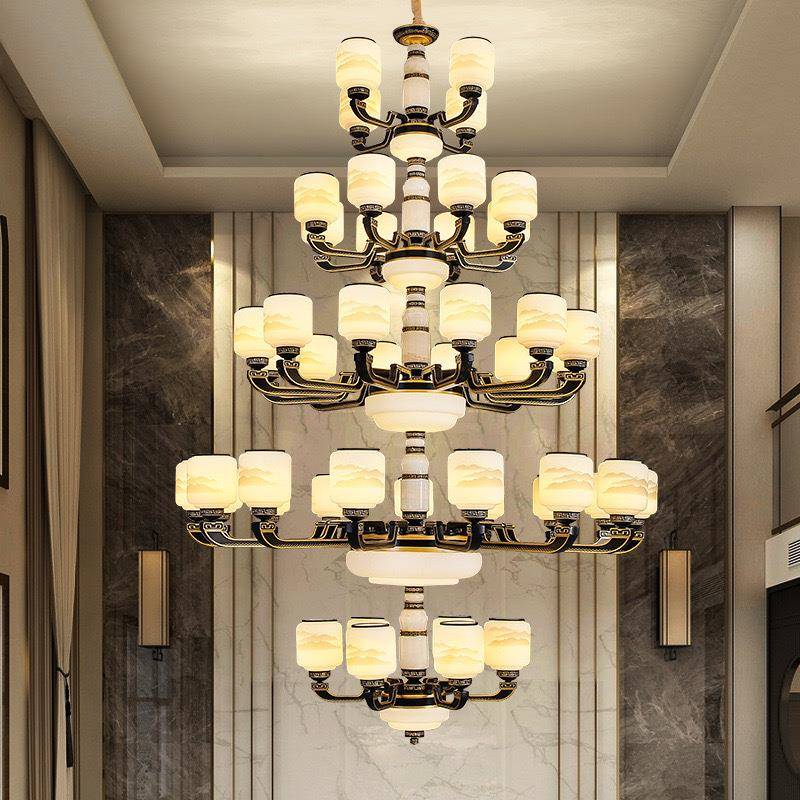 新中式别墅大吊灯客厅2024年新款卧室书房灯中国风大气复式楼灯具