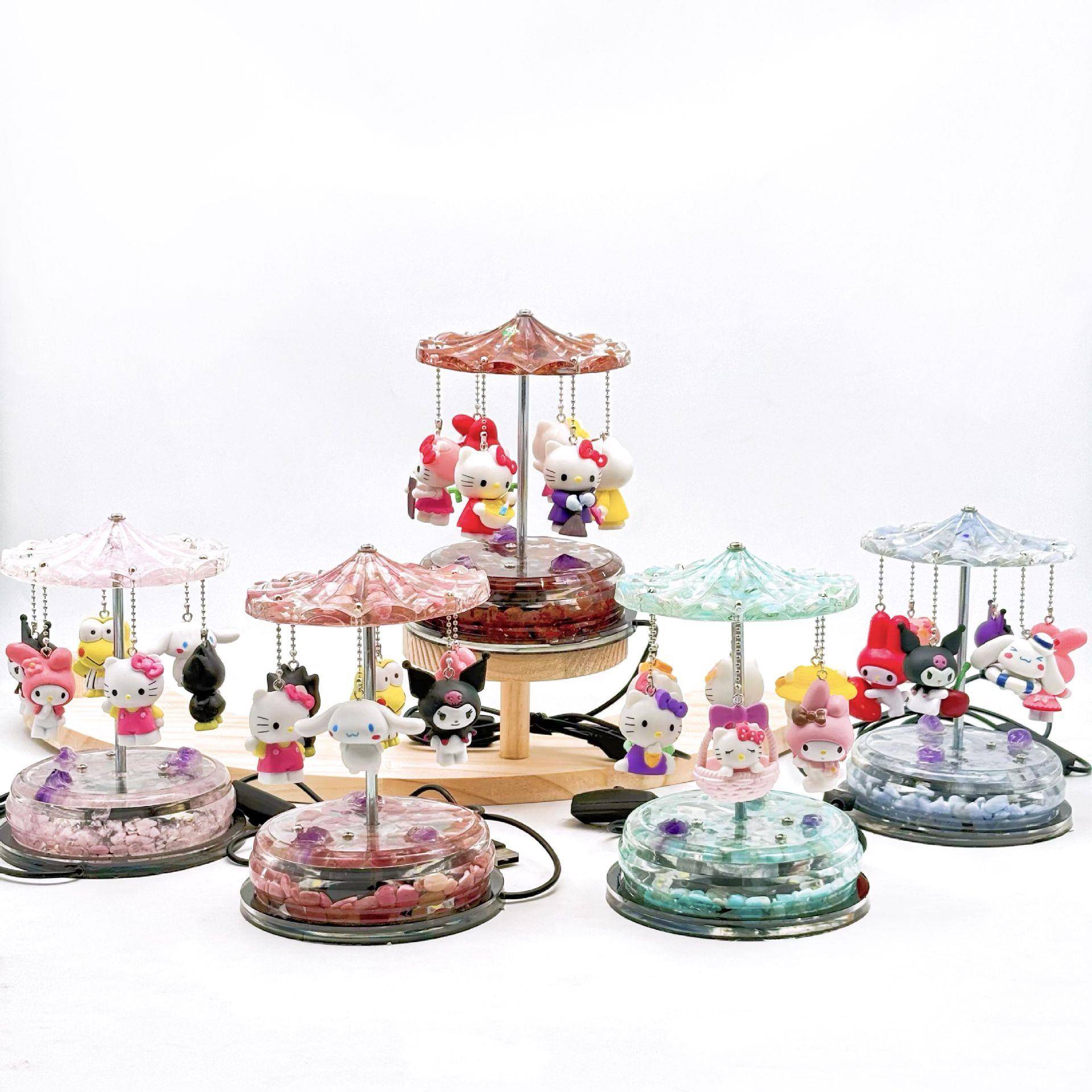 天然水晶工艺品水晶碎石卡通动画音乐盒八音盒