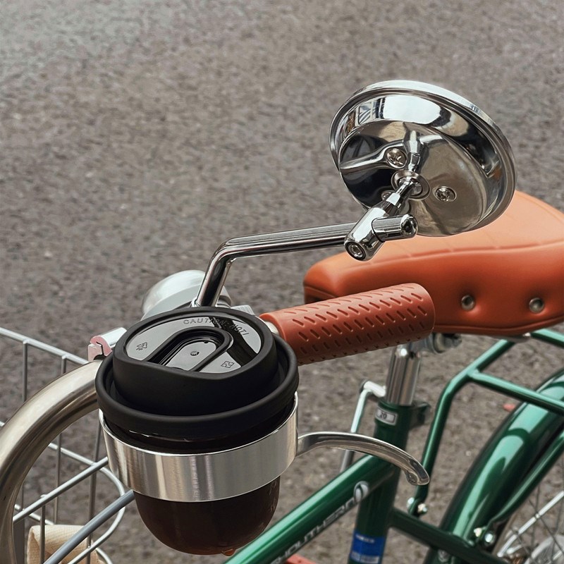 复古自行车单车摩托车电动车改装电镀金属方形后视镜反光镜倒车镜