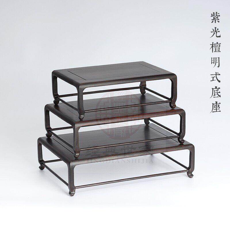 红木雕刻工艺礼品摆饰佛像摆件底座实木方形玉器文玩奇石头花盆茶