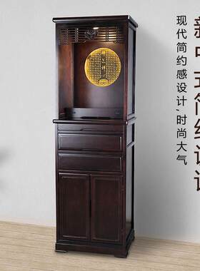 实木立柜佛龛新中式佛堂现代简约佛台供桌财神爷柜子供奉神台菩萨