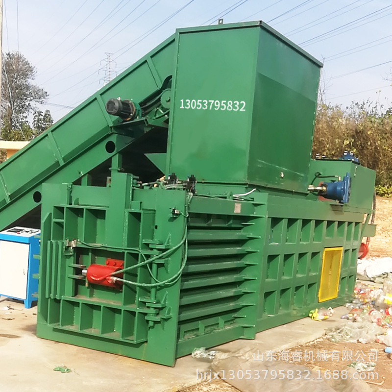 卧式液压打包机废纸厂家易拉罐饮料瓶液压打包机工业垃圾液压打包