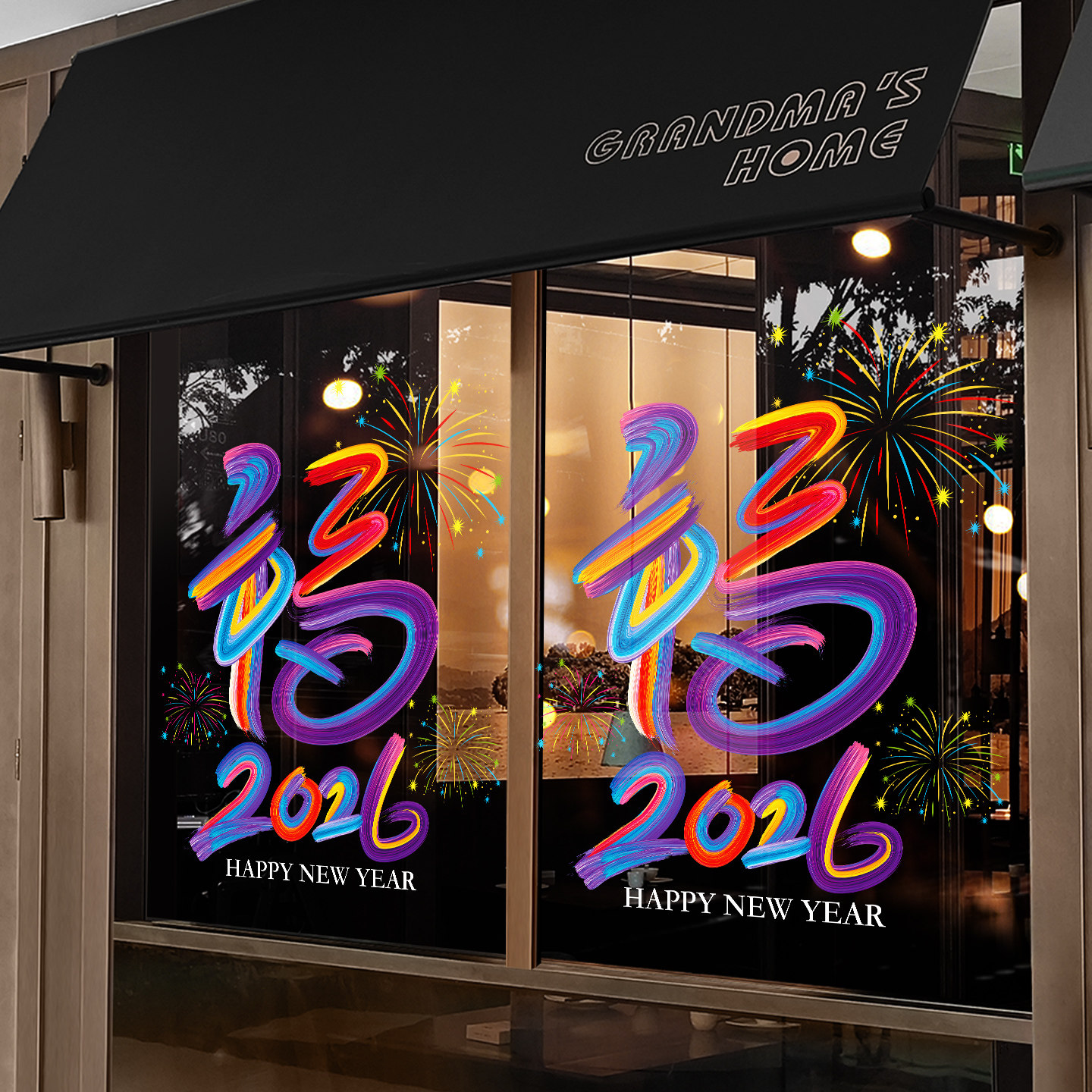 2026新年快乐马年福字玻璃墙贴不伤墙商场橱窗装饰品道具布置窗花,家居饰品,门贴,淘宝优惠券,粉丝福利购,淘宝优惠卷