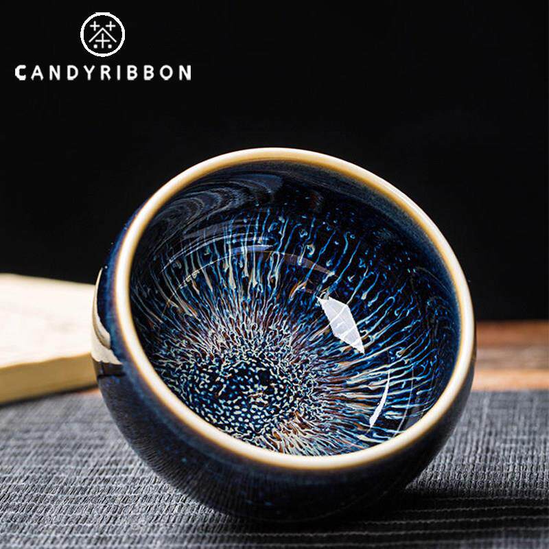 candyribbon星空天目盏窑变建盏陶瓷中式品茗主人杯功夫茶杯茶碗