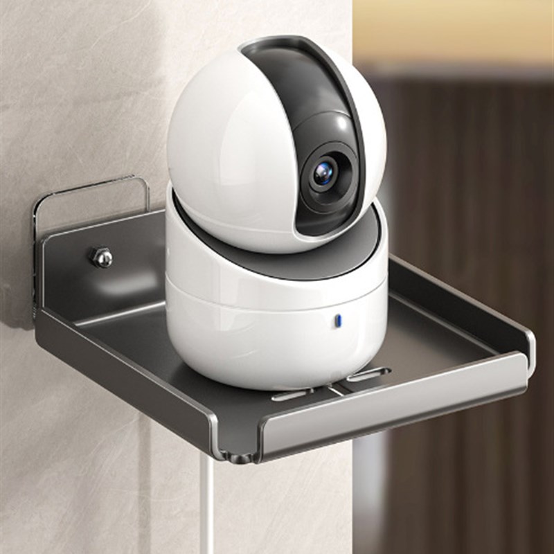 摄像头支架免打孔家用墙上置物架路由器机顶盒放置室内外监控支架