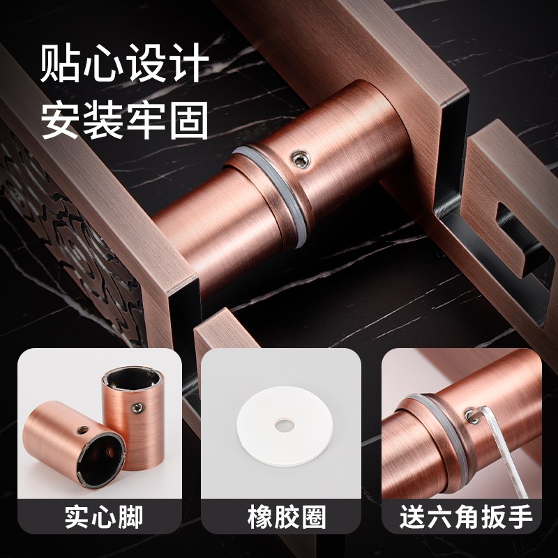 中式大门拉手仿古铜玻璃门把手定制logo刻字商铺木门拉手实心铝板