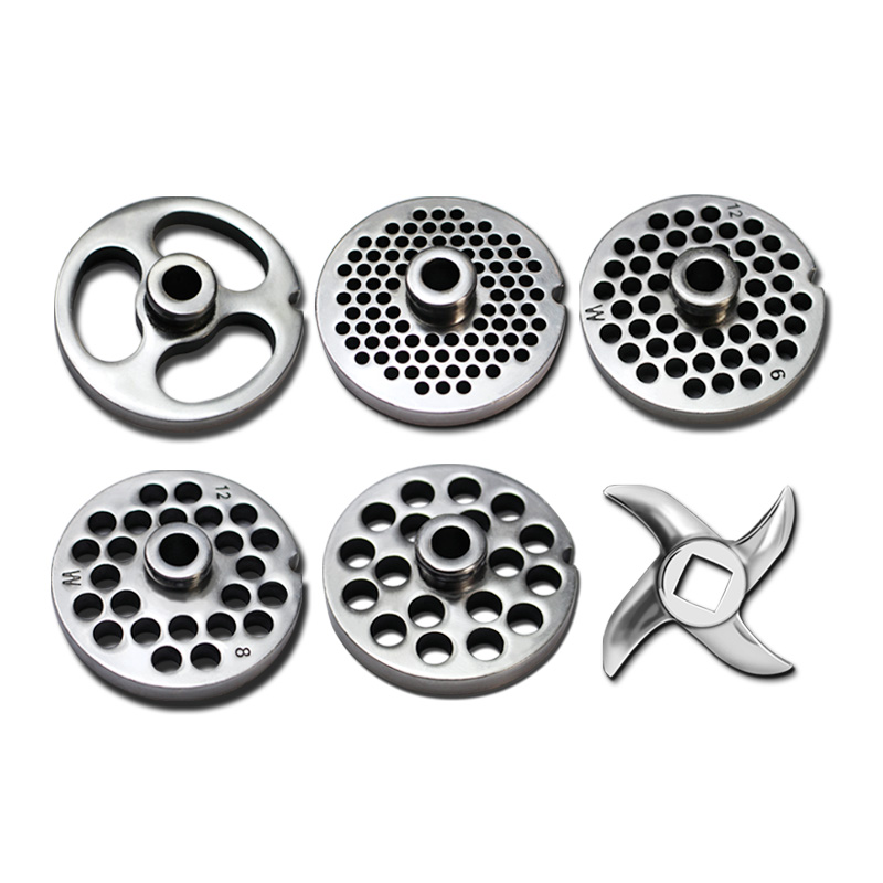 绞肉机刀片配件通用12/22/32型刀头套装圆刀篦子不锈钢孔板出料板