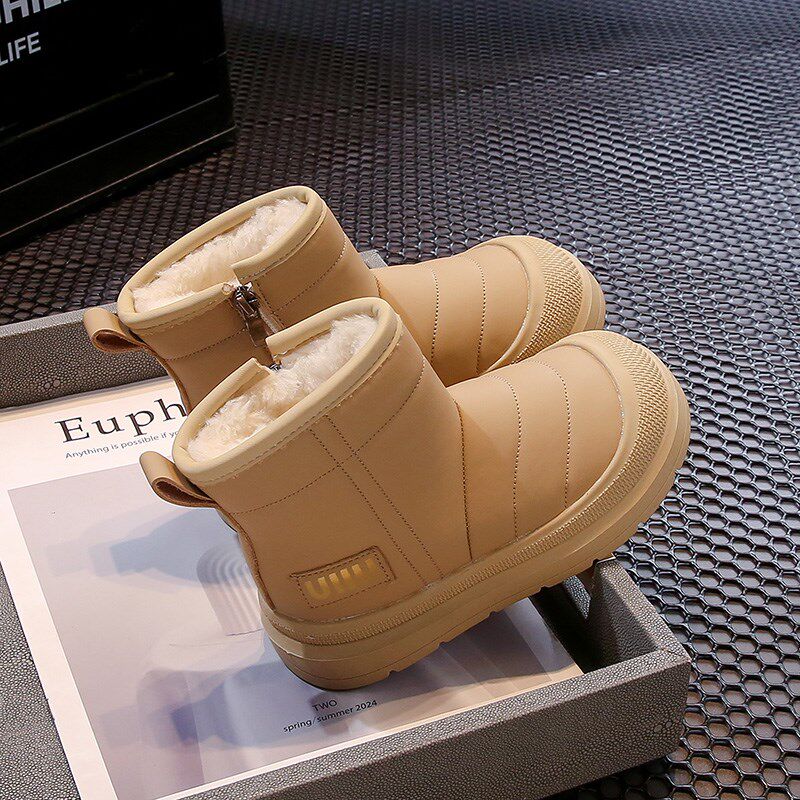 男童雪地靴2024秋冬季新款儿童加绒加厚时尚保暖大棉潮鞋男孩软底