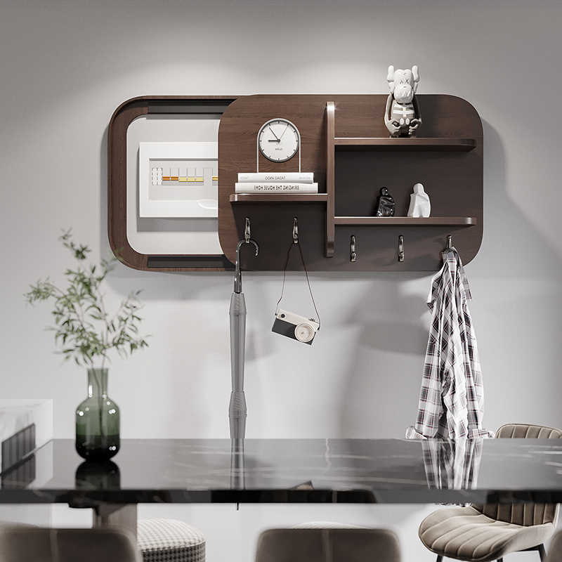 推拉电表箱遮挡装饰画电源电闸盒创意轻奢搁板架挂画可翻盖配电箱