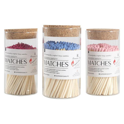 香薰蜡烛专用长火柴10cm加长瓶装老式彩头艺术雪茄点火点烟器工具