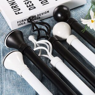 艺术罗马杆黑白轨道铝合金杆杆北欧加厚杆心窗帘杆子打孔帘顶装家