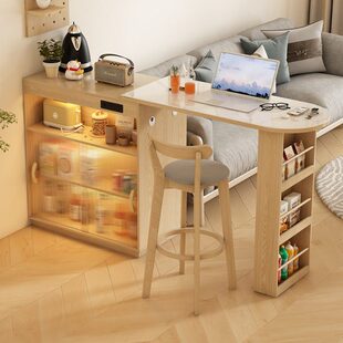 日式小户型可移动家用客厅餐边柜隔断吧台桌高级多功能储物柜餐桌