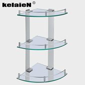 空洗手间太层架三角化妆架玻璃卫生间转角架置物架浴室收纳铝三层