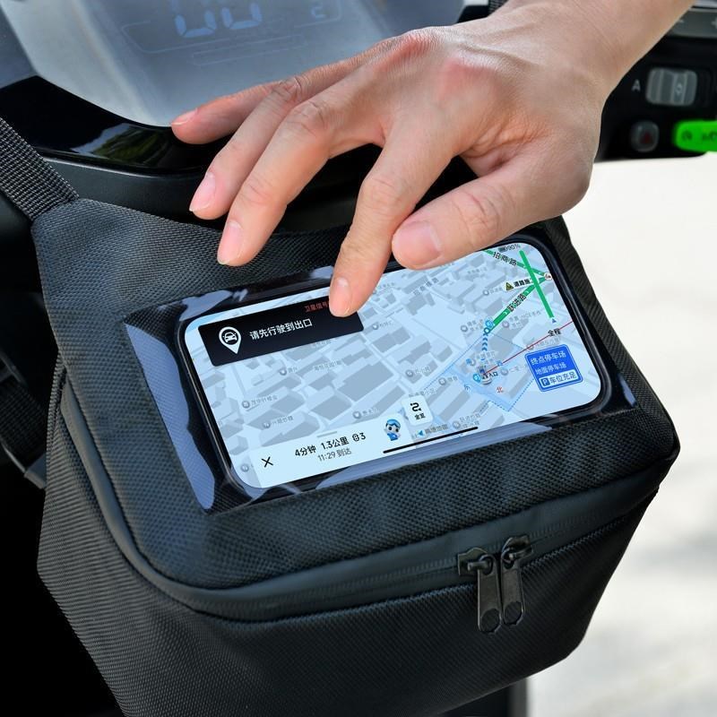 适用九号电动车挂包防水导航骑士车头包踏板车通用前置触屏收纳包
