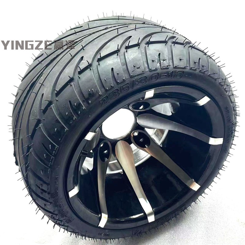 自制四轮沙滩车卡丁车摩托车配件235/30-10寸扁平轮胎铝轮毂公路