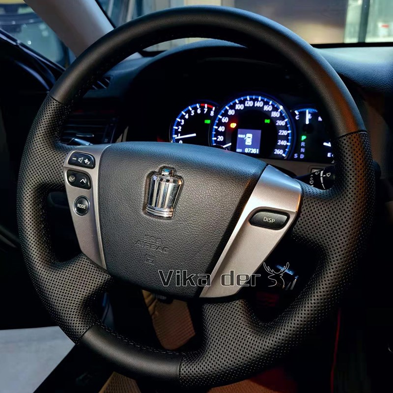 10-12-14款丰田13代皇冠方向盘套真皮手缝全包专车专用把套改装