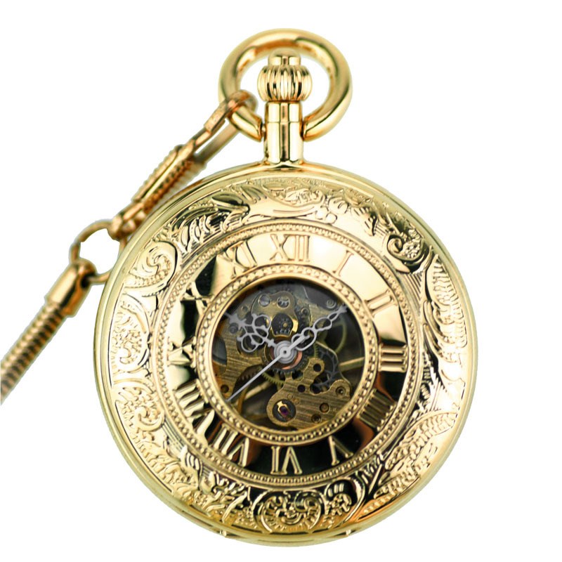 全铜双开雕花大罗马手动机械怀表老E上海男女复古翻盖挂表学生照