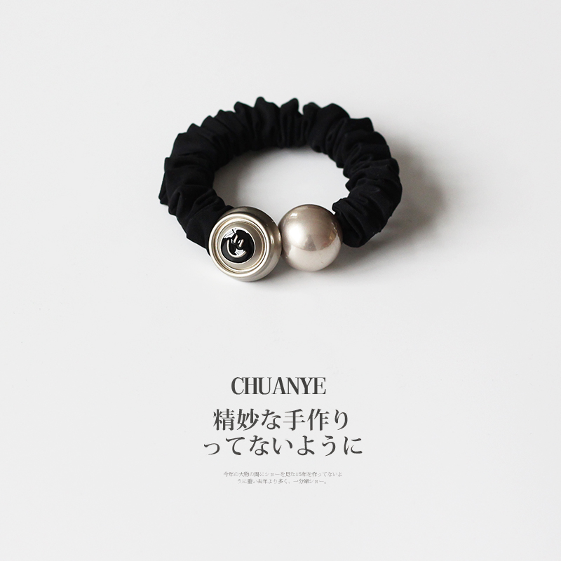 川野仿珍珠小肠发l圈女高级感网红气质橡皮筋扎头发发绳马尾丸子