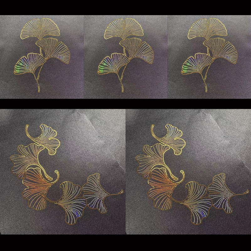 银杏叶镭射片烫画