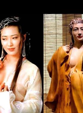 乌木金丝楠木雕刻人物美女根雕摆件崖柏手工雕刻木雕客厅玄关送礼