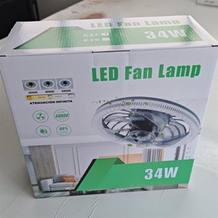 新款 家用E27螺口风扇灯遥控y无极调光卧室家用简约一体吸顶风扇灯