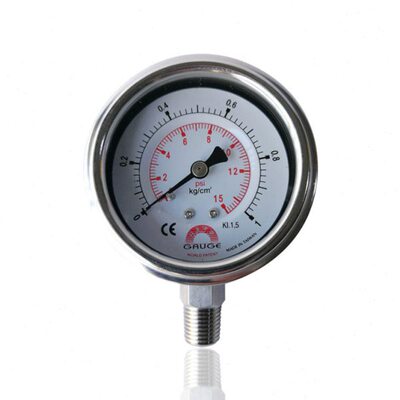 SAFE不锈钢压力表台湾华记压力表耐震充油压力表YBN63 1KG 15PSI