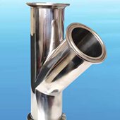 斜三通不锈钢快装 y型三通 三通45度三通y型下水管y型三头通卡箍式