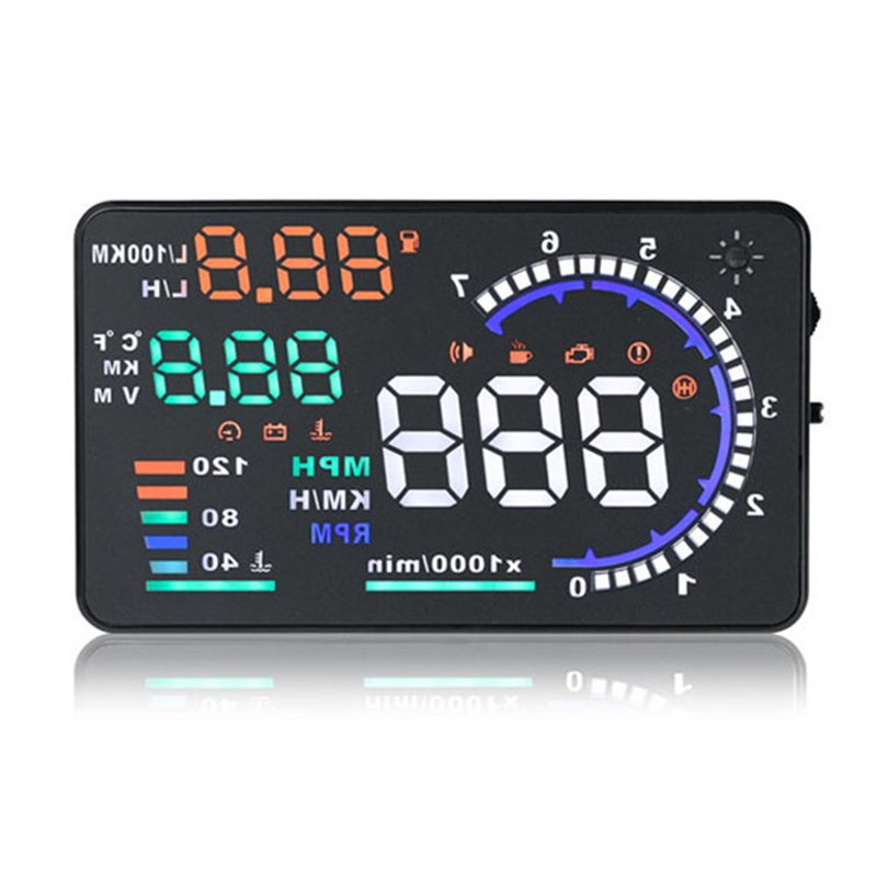 台湾出品A8车载OBD行车电脑汽车HUD擡头显示器车速仪平视投影