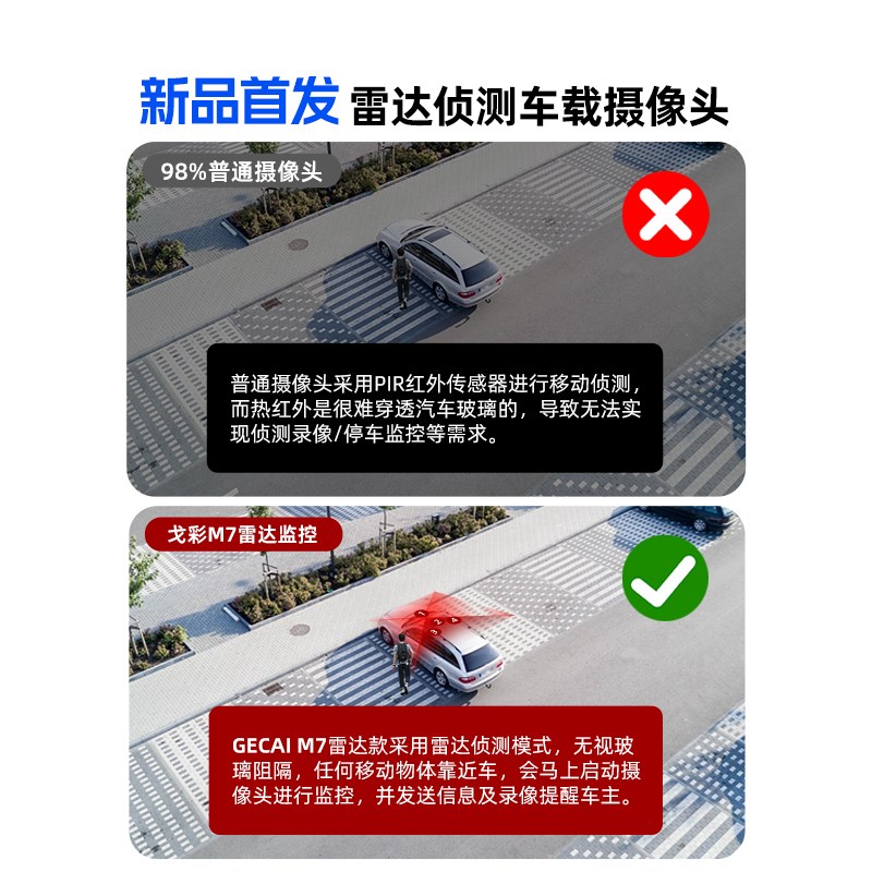 停车监控24小时手机远程高清车内车载摄像头免插电走线行车记录仪