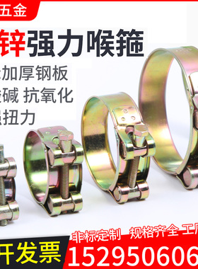 铁镀锌欧式强力喉箍加厚管箍重型管夹抱箍卡箍紧箍水管油管钢丝管