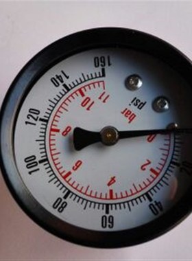 背接式压力指示表 轴向后接口压力表 y50z 11bar  160psi 50mm